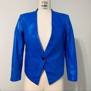 Helmut Lang Cobalt Blue Cropped Blazer
